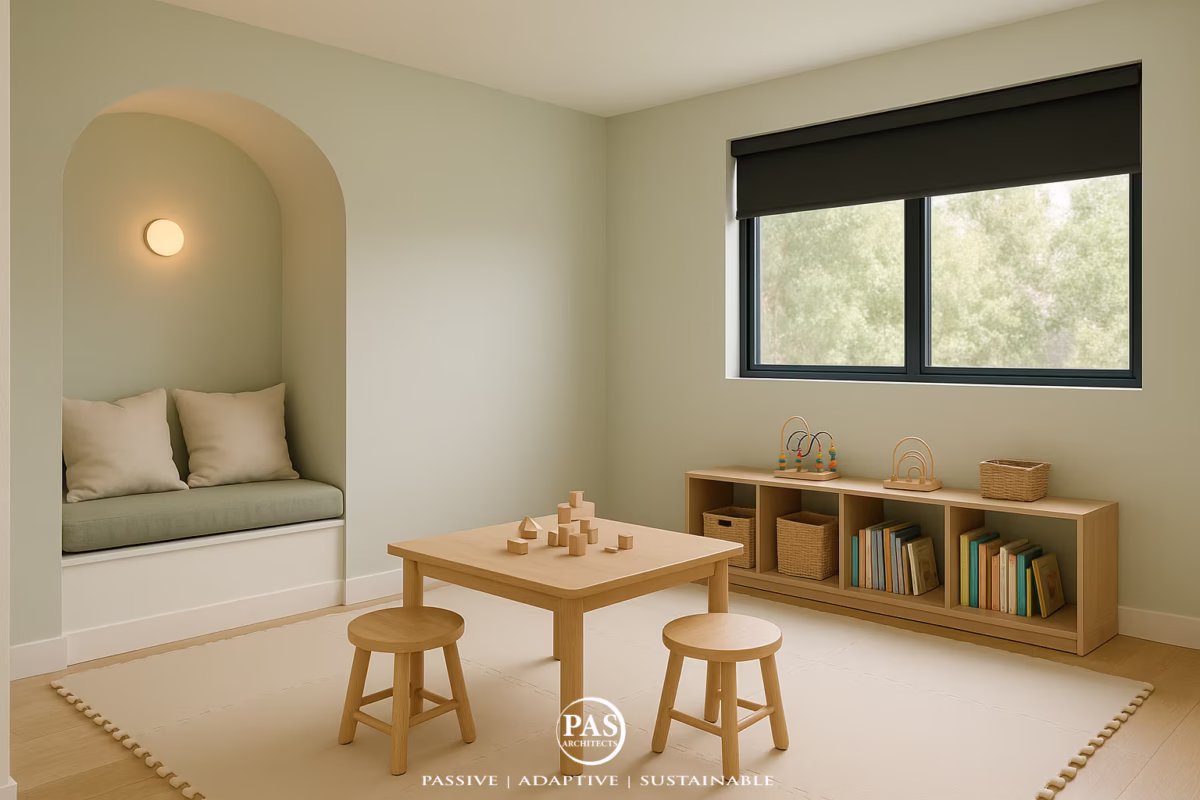 Affordable home design - child-friendly game room with reading nook