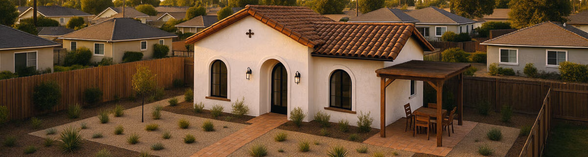 ADU Architect-designed Spanish-style backyard unit in Long Beach, California